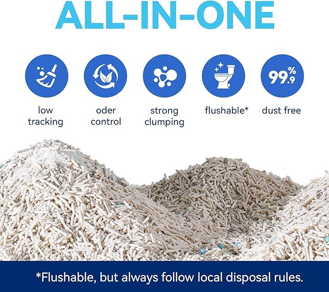 OPET Mixed Tofu Cat Litter - 19lb Strong Clumping Litter, Mixed Tofu and Bentonite, 99.9% Dust Free and Flushable Cat Litter, Natural Sustainable Ingredients Odor Control, Low Tracking（19lb, Milk）
