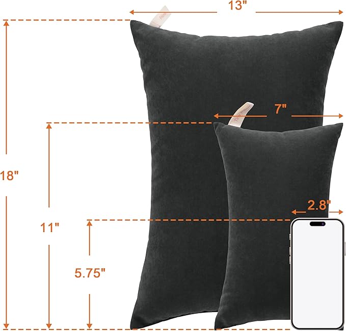 NTBAY Toddler Pillows, Down Alternative 13"x18" Pillows, Machine Washable - Soft and Breathable Travel Small Pillows for Sleeping, Ideal for Daycare, Crib, Cot, Black