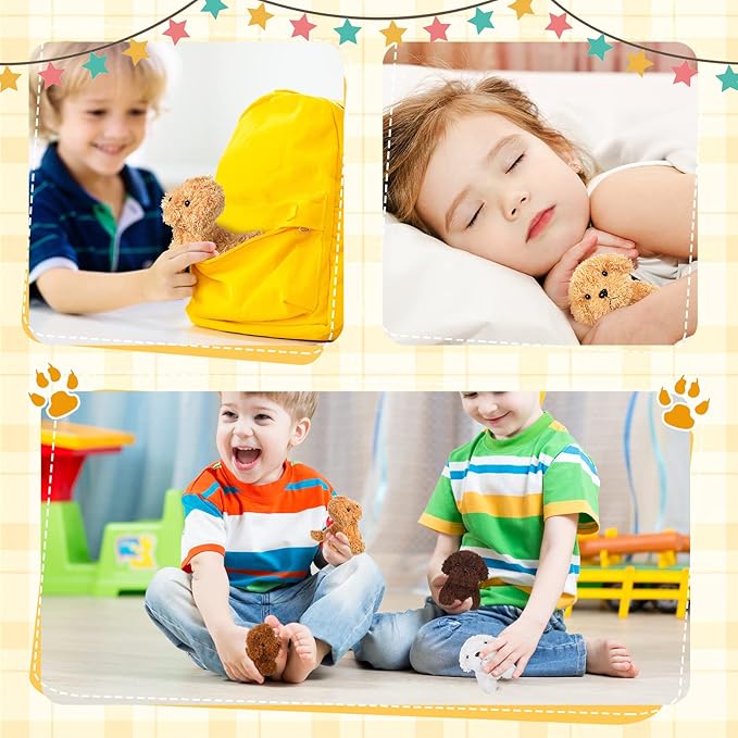 HyDren 30 Pcs 4.72 in Puppy Dogs Stuffed Animals Bulk Adopt a Puppy Mini Stuffed Plush Soft Puppies Dog Fluffy Plush Animal for Kids Baby Girls Boys Birthday Gifts Indoor Adoption Event(Multicolor)