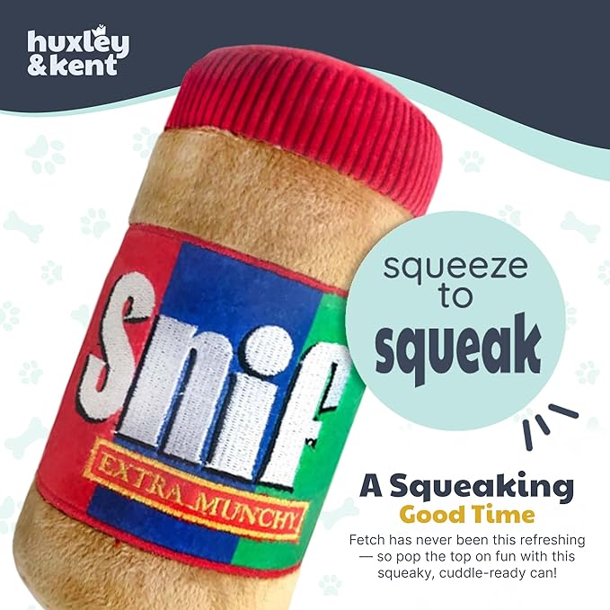 Huxley & Kent Funny Dog Toy w/Squeaker – Power Plush Squeaky Dog Toys for Small, Medium & Large Dogs – Soft Stuffed Animal for Indoor Play & Fetch - Snif, Small