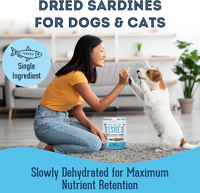 Sardines for Dogs & Sardines for Cats (14.11 oz, Pack of 1) - Dehydrated Single Ingredient Dog Treats - All Natural Dog Treats, Grain Free – Dog Training Treats