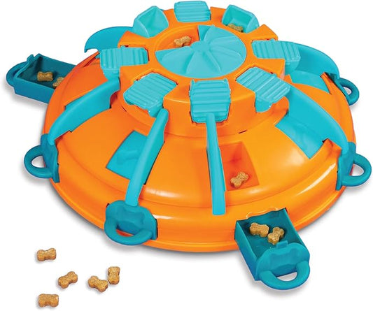 Outward Hound by Nina Ottosson Tower of Treats Level 4 Expert Dog Treat Puzzle for Enrichment, Orange