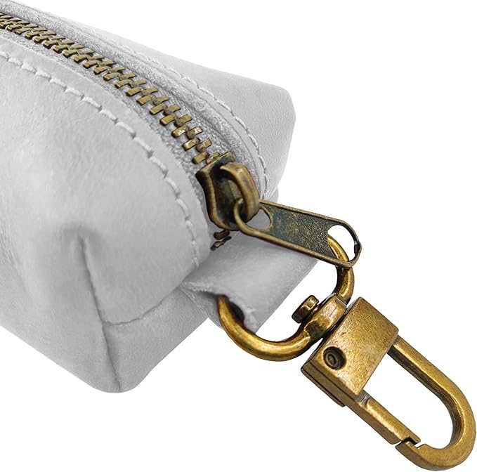 HIFA Genuine Leather Dog Poop Bag Holder, Poop Bag Holders for Leashes - Soft Touch Rustic Leather, Metal Clips and Easy Access to Pet Waste Bags- Dog Poop Bag Dispenser for Outdoor Walking