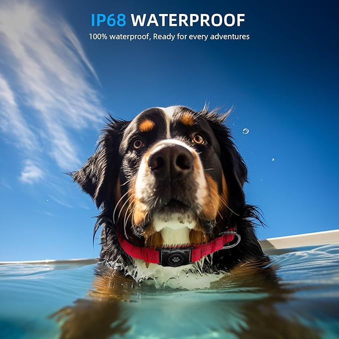 Upgraded AirTag Dog Collar, IP68 Waterproof Air Tag Dog Collar Holder, Reflective, Ultra-Durable, Comfortable Padded, Heavy Duty Dog Collars for Small Medium Large Dogs (M (12.6"-17.1"), Red)