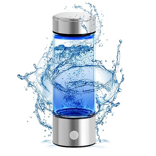 Hydrogen Water Bottle, Portable Rechargeable Hydrogen Water Bottle Generator with SPE PEM Technology 3Min Quick Electrolysis, Hydrogen Water Machine for Home Travel Office Exercise