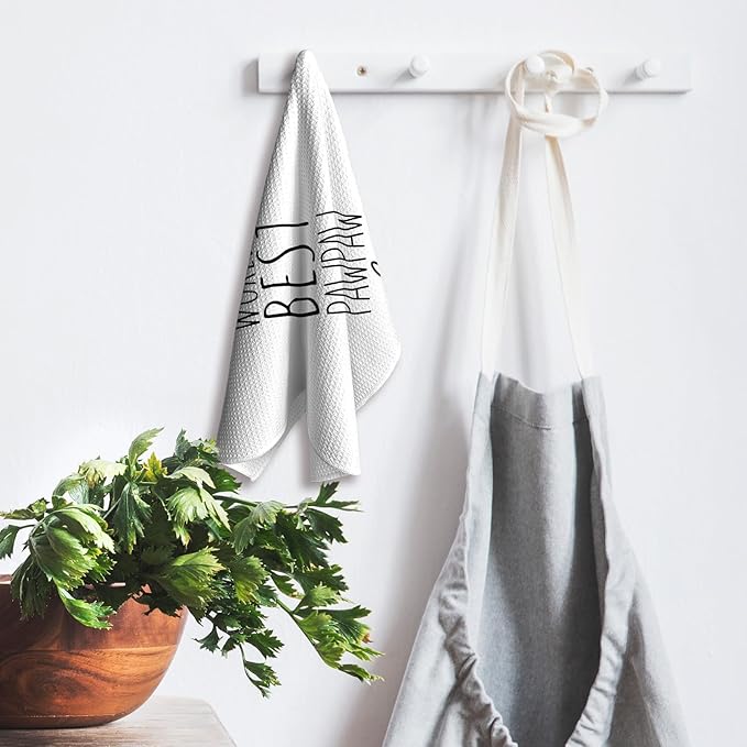 World's Best Pawpaw Kitchen Towels, Best Pawpaw Gifts for Grandfather Pawpaw, Pawpaw Gifts from Children, Pawpaw Father's Day Birthday Gifts Tea Towels Kitchen Hand Towels 16x24 Inch