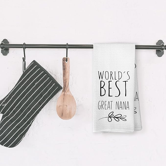 World's Best Great Nana Kitchen Towels, Best Nana Gifts for Great Grandma, Great Grandma Gifts from Children, Great Grandma Mother's Day Birthday Gifts Tea Towels Kitchen Hand Towels 16x24 Inch