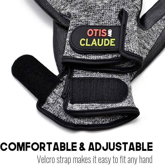 Otis and Claude Pet Grooming Gloves with Adjustable Strap - Gentle and Comfortable Hair Remover, Bathing, Massage, Brush - Left & Right - for Cats, Dogs & Horses