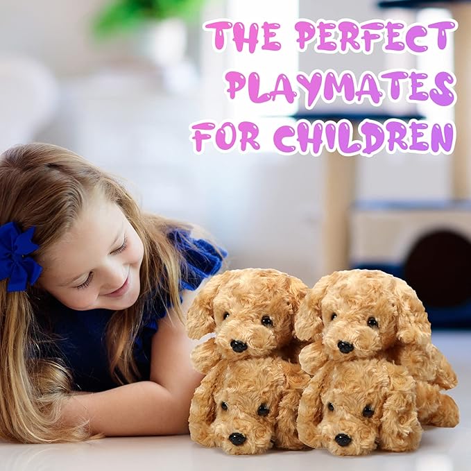 6 Pcs 8 Inch Dog Stuffed Animal Plush Cute Soft Puppy Plush Dog Pillow Toy Fluffy Puppy Set for Kids Girls Baby Shower Birthday Party Favor Room Home Decor