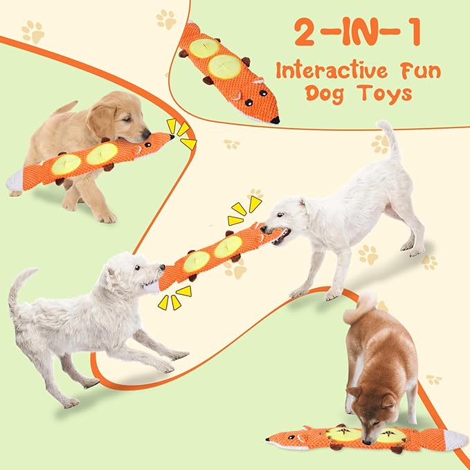 15 Pack Dog Toys, Dog Puzzle Toy Puppy Chew Toys for Teething, Dogs Essentials Toy Bundle with No Stuffing Squeaky Toy, Tough Ropes, Treat Ball for Small, Medium Large Dogs to Keep Them Busy