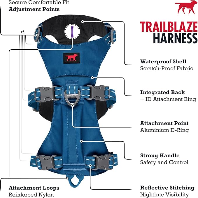 Tuff Pupper Escape Proof Dog Harness for Small Dogs | No Pull Lightweight Adjustable Harness | No Escape Multifunctional Outdoor Pet Gear | Strong Durable Breathable | Secure Comfortable Fit