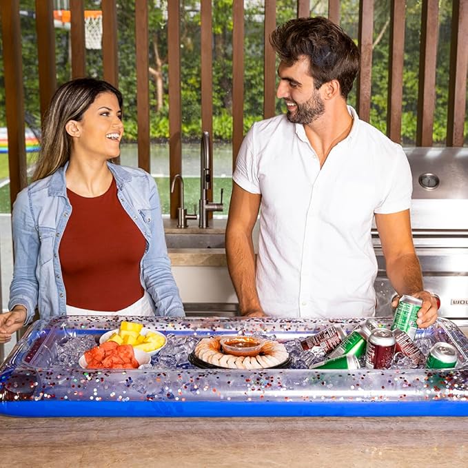 Inflatable Buffet Cooler Stars & Stripes Glitter by PoolCandy