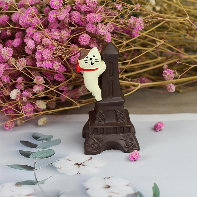 Cute Miniature Cat Figurine Climbing The Tower Resin Mini Cat Figures, Kitten Miniature Desk Accessories - Perfect Cute Cat Gift for Cat Lovers