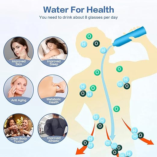 Hydrogen Water Bottle, Hydrogen Water, Portable Hydrogen Water Machine, Hydrogen Water Bottle Generator, Hydrogen Water Ionizer Glass Health Cup (Silver)