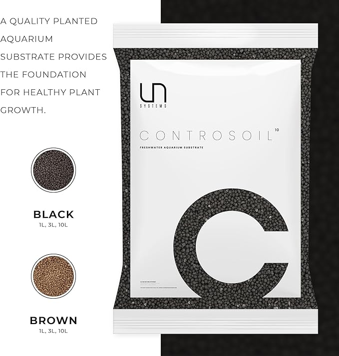 Ultum Nature Systems Controsoil - Freshwater Aqua Soil Substrate for Fish, Shrimp, Live Plant Propagation and Aquascaping - 6.8pH Low Ammonia, Volcanic Ash - Black, Extra Fine (1 Liter | 2LB)