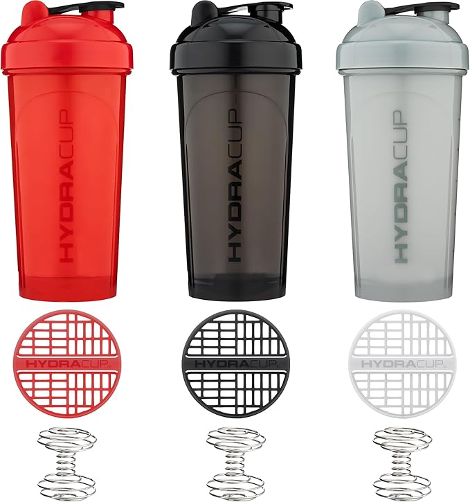 Hydra Cup OG [6 Pack] 28 oz Shaker Bottles for Protein Shakes, Shaker Cups with Ball Blender Whisk, BPA Free (Multicolor Set)
