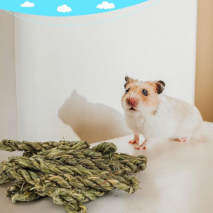 25pcs Rabbit Timothy Hay Toy for Bunny Small Animal Treats Natural Grass Stick Chew Toys Snacks Molar Teeth Grinding for Guinea Pigs Chinchillas Hamsters