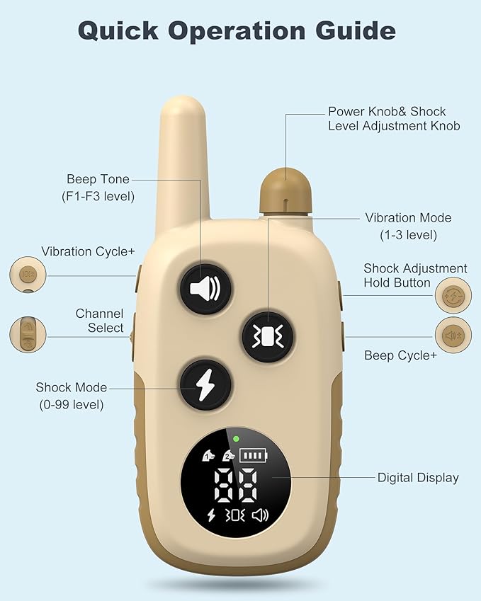 Jugbow Dog Training Collar - 4200FT Dog Shock Collar with Remote for Large Medium Small Dogs, Rechargeable Waterproof IPX8 E Collars with Beep (1-3) Vibration(1-3) Safe Static(0-99)