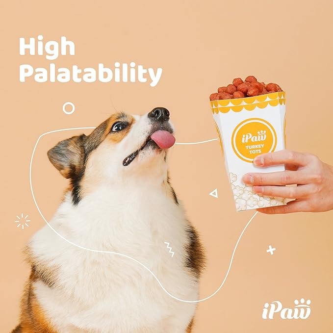 iPaw Chicken Tots Dog Treats for Puppy Training, All Natural Human Grade Dog Treat, Hypoallergenic, Easy to Digest (Chicken Tots)