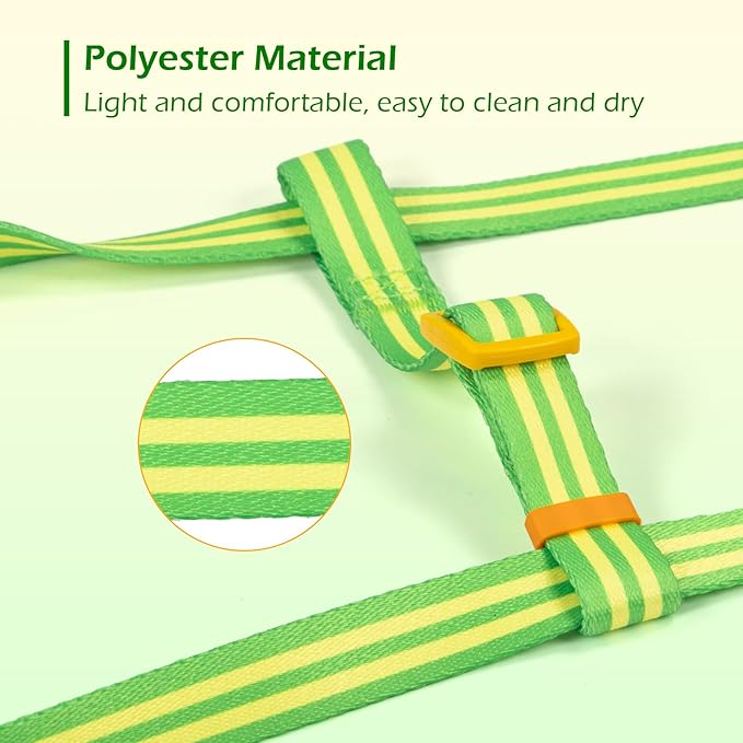 Stripe Step in Dog Harness for Small Dogs, Freedom Nylon Dog Halter Vests, Lightweight and Escape Proof Puppy Harness, Quick Fits for Small Medium and Large Dogs, Green S