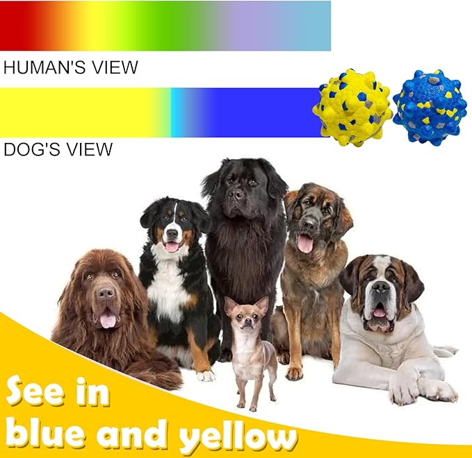 4PCS Indestructible Tennis Dogs, Dog Balls for Aggressive Chewers, Durable Bouncy Toy Balls, Interactive Toys Fetch Game, Lightweight Floating Medium