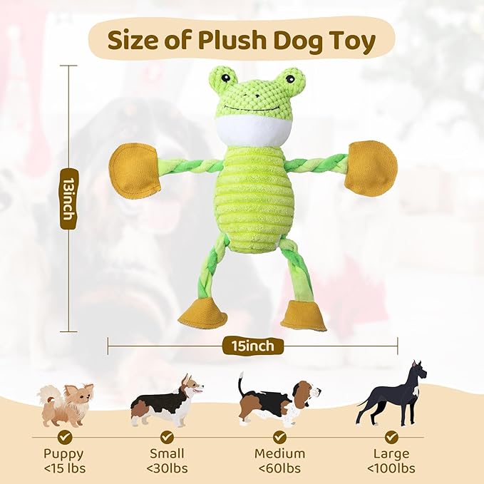 Dog Toys for Large Dogs: Tug of War Dog Toys with 5 Squeakers - Tough Plush Dog Chew Toys for Small,Medium,Large Breed