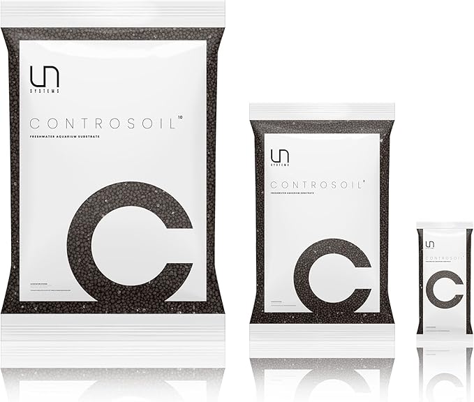 Ultum Nature Systems Controsoil - Freshwater Aqua Soil Substrate for Fish, Shrimp, Live Plant Propagation and Aquascaping - 6.8pH Low Ammonia, Volcanic Ash - Black, Fine (10 Liter | 20LB)