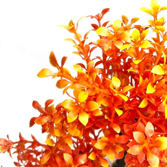 Mipukbay Aquarium Plants Tree - Orange Artificial Plastic Fish Tank Decor, Realistic Ornament Safe for Fish & Shrimp, Low-Maintenance Aquascaping Plants for Freshwater/Saltwater Tank Landscaping