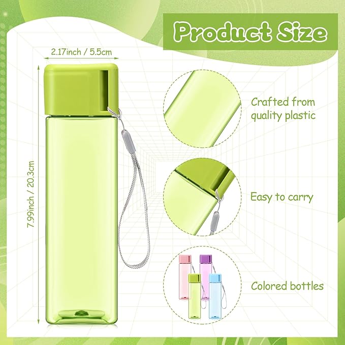 Mifoci 40 Pieces Water Bottle Bulk 17 oz Plastic Water Bottles Sport Drink Bottles with Handle Strap Adults Kids Reusable Large Water Bottles for Party Outdoor Children School Classroom