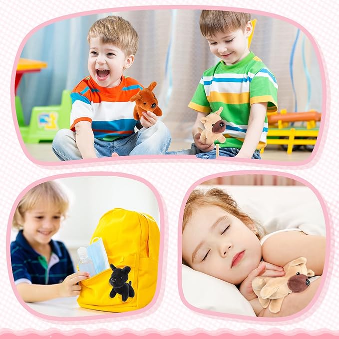 Sumind 9 Pcs Mini Plush Dog Stuffed Animals Bulk Dog Plush Party Favors Small Soft Toy for Goodie Bag Fillers (Nerdy Puppy)