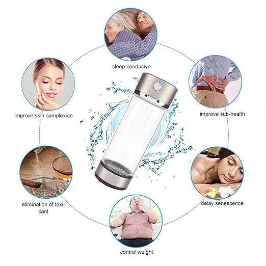 Hydrogen Water Bottle, 420ml Hydrogen Rich Water Cup Machine with USB Rechargeable, Ion Water Generator, Improve Water in 3 Minutes, for Home Office