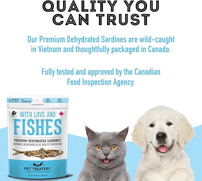Sardines for Dogs & Sardines for Cats (14.11 oz, Pack of 1) - Dehydrated Single Ingredient Dog Treats - All Natural Dog Treats, Grain Free – Dog Training Treats