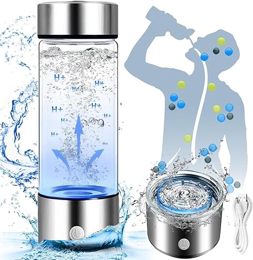 Hydrogen Water Bottle, Rechargeable Hydrogen Water Bottle Generator, Portable Hydrogen Water Machine, 3 Min Quick Electrolysis, Suitable for Home Travel Office Exercise