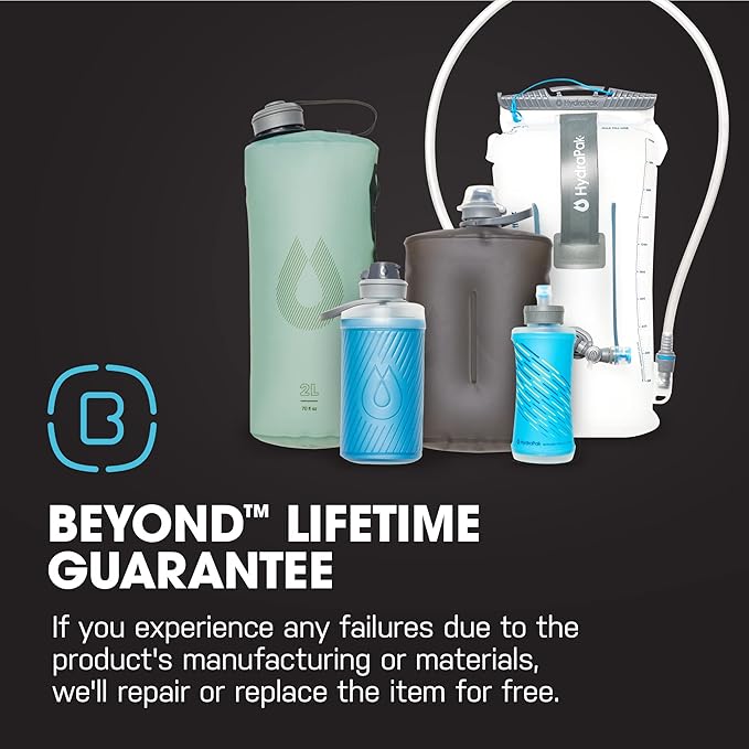 HydraPak UltraFlask (500ml/600ml) - Collapsible Soft Flask Water Bottle for Hydration Vests and Running Packs with Easy Open Cap