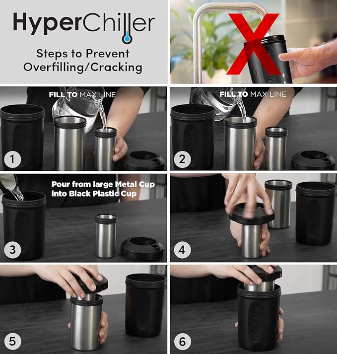 HyperChiller HC2W Patented Iced Coffee/Beverage Cooler, NEW, IMPROVED,STRONGER AND MORE DURABLE! Ready in One Minute, Reusable for Iced Tea, Wine, Spirits, Alcohol, Juice, 12.5 Oz, White