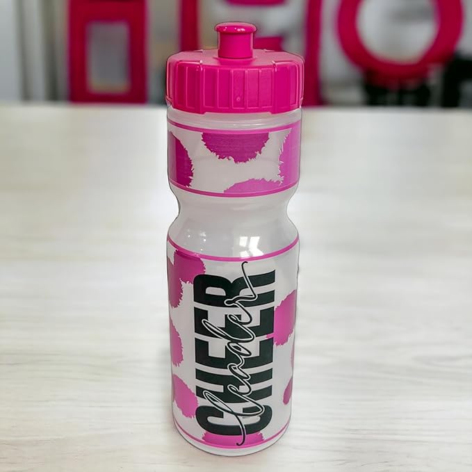 50 Strong Kids Water Bottle | 22 oz. BPA- Free Sports Squeeze Water Bottles with Pull Top Cap |Perfect Water Bottle for School | Reusable & Durable for Boys & Girls | Made in USA (Cheerleader)