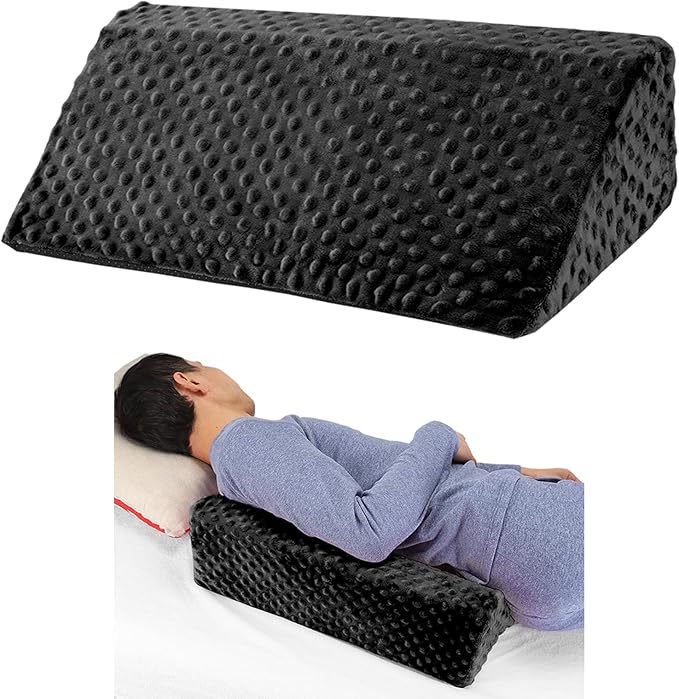 Wedge Pillow for Side Sleeping, Body Positioning Foam Wedge Pillow, Side Wedge Pillow for Sleeping Non-Slip Back Positioning Pillow for Bed Sore Wedge (Black)