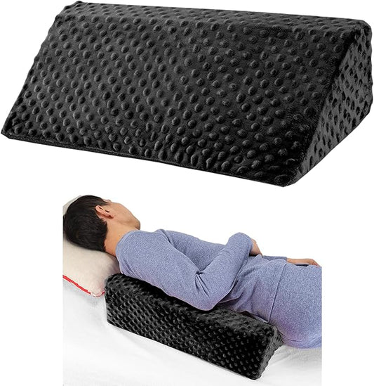 Wedge Pillow for Side Sleeping, Body Positioning Foam Wedge Pillow, Side Wedge Pillow for Sleeping Non-Slip Back Positioning Pillow for Bed Sore Wedge (Black)