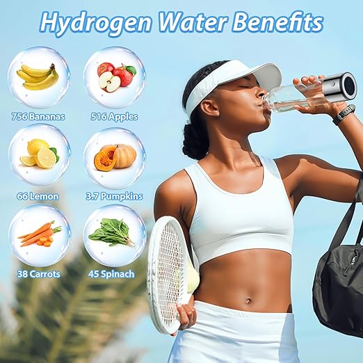 Hydrogen Water Bottle, 2024 New 3 in 1 Hydrogen Water Bottle Generator Improve Water in 3 Minutes, Hydrogen Rapid Electrolysis Water Ionizer Machine with SPE PEM for Travel, Home, Office, Daily Use