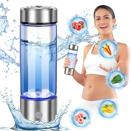Hydrogen Water Bottle, 420ML Hydrogen Water Bottle Generator with SPE Pem Technology,3min Electrolysis Hydrogen Water Machine,Portable Hydrogen Water Generator for Office, Travel, Sports and Daily.