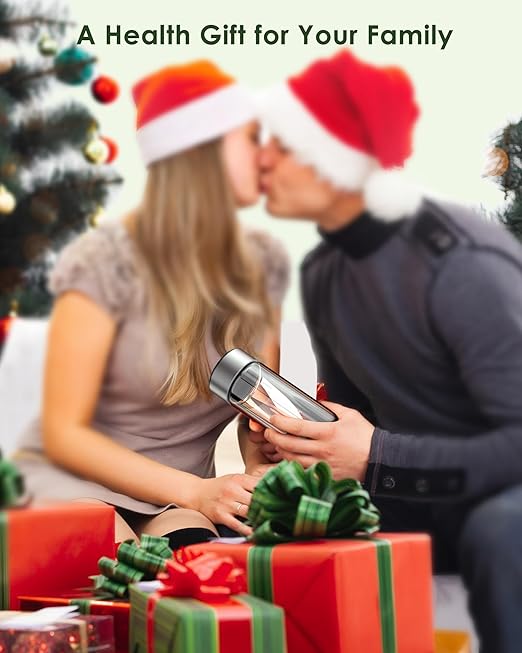 Hydrogen Water Bottle, 3 Min Rapid Hydrogen Water Bottle Generator with SPE PEM Technology, Portable Hydro Water Bottle Suitable for Gym Office Travel Home, Gift for Love Friend Family, Silver