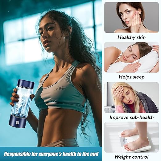 Hydrogen Water Bottle,Hydrogen Water Bottles Generator, Built-in Hydrogen Water Machine Quickly Produces Hydrogen to add to Hydrogen Tanks,Blue