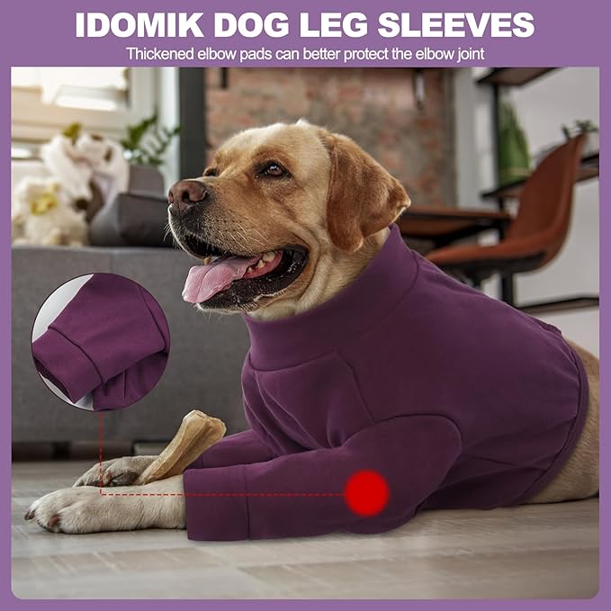 IDOMIK Dog Recovery Suit, Dog Surgery Recovery Suit Front Legs, Comfy Joint Leg Sleeves After Surgery, Elbow Braces Protector for Leg Injuries & Joint Pain, Cone Collar Alternatives,Purple,XL