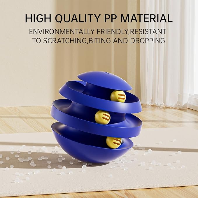 Roly-Poly Round Interactive Toy for cat,Wobbling Tumbler Toys with Bell Toy for Indoor Cats Dark Green