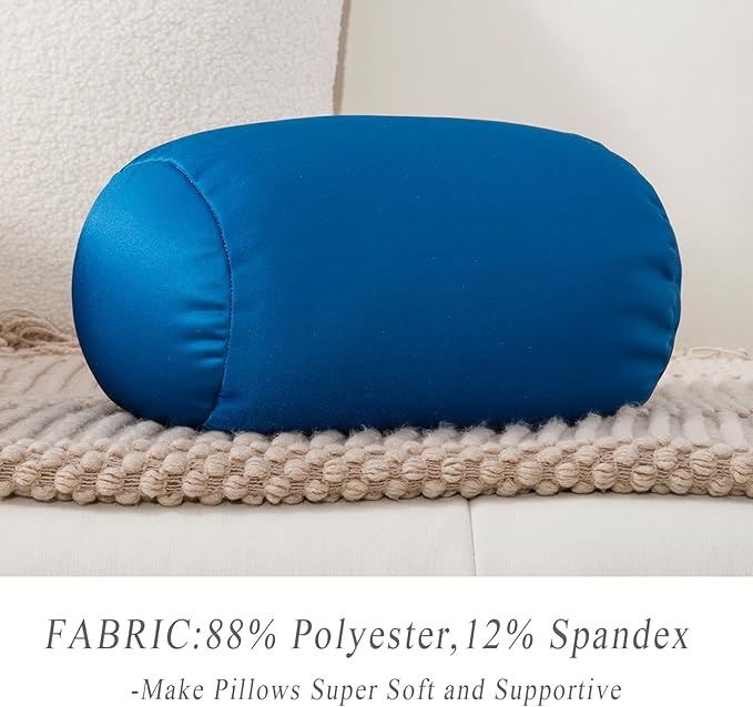 Microbead Body Pillow, Tube Microbead Bolster Bean Smooth Cool Pillow Neck Cervical Roll Pillow for Sleeping 7 x 12Inch Throw Travel Pillow (Pine Green)