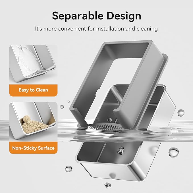 Extra Large Stainless Steel Cat Litter Box with Lid – Large Capacity for Big & Multiple Cats, Anti-Leakage, Non-Stick Surface for Easy Cleaning, Odor-Resistant, Include Scoop