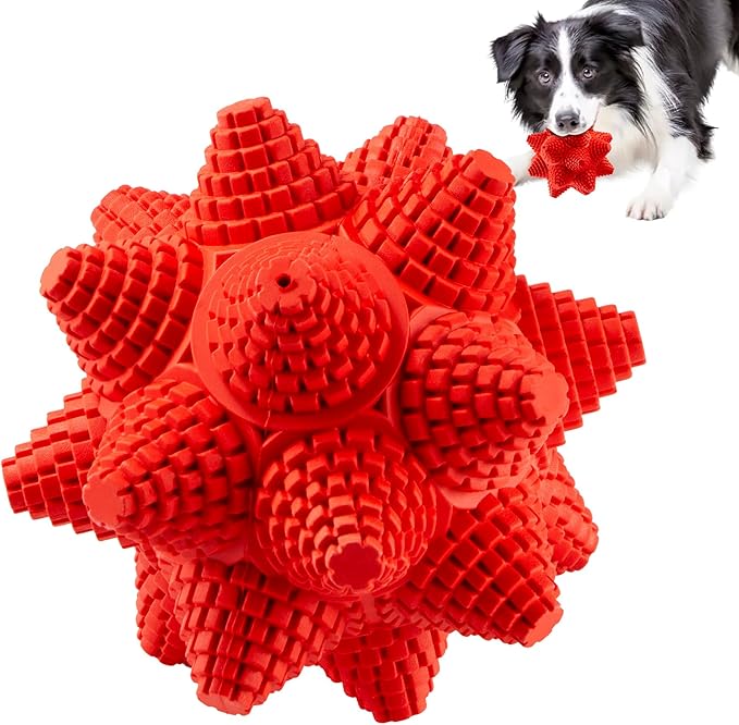 LiuMelinda Dog Chew Toys for Aggressive-Chewers - Indestructible Dog Toy for Aggressive Chewer，Tough Chew Toys for Dogs （Rubber Stacked Star Ball）