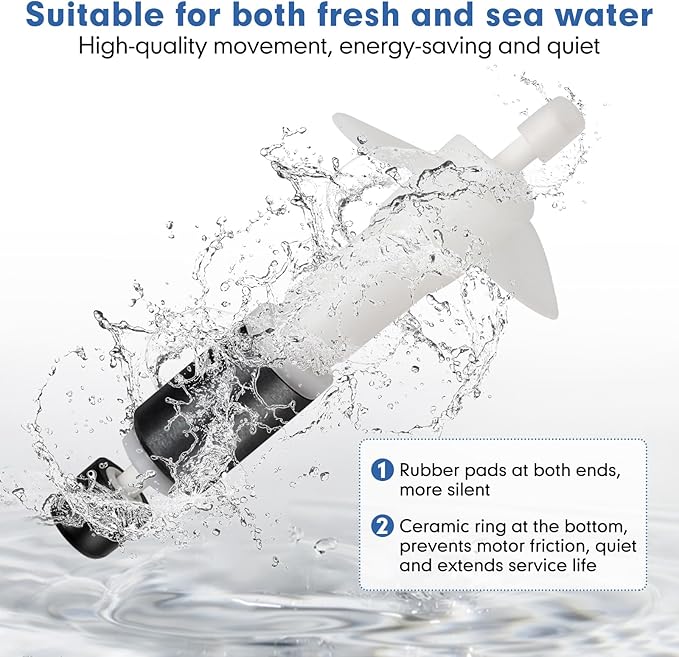 hygger 1850GPH Aquarium Wave Maker Pump with Strong Magnetic Suction Base, Ultra-quiet 360 Degree Rotating Submersible Power Head,for 60-130 Gal Freshwater Saltwater Tank