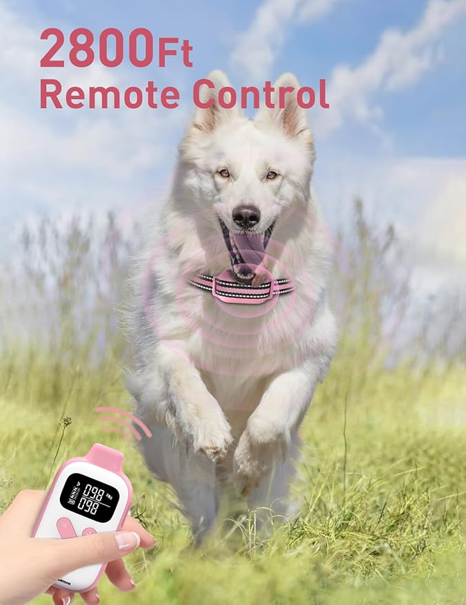 No Shock Dog Training Collar, Beep and Vibrating Dog Collar with Remote 2800Ft, Vibration Collar for Small Medium Large Dogs - No Prongs