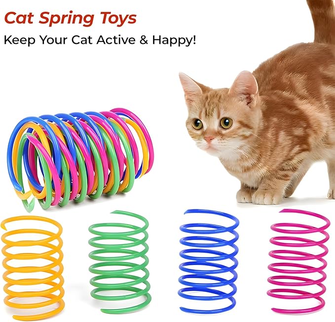 Interactive Cat Toys Ball ＆Dog Toys Ball,360° Auto-Rotation Smart Obstacle Avoidance,Bird Chirps& Auto Wake-Up,Includes 4 Cat Spiral Spring,Ideal Kitten Toys for Bored Indoor Cats (Yellow)